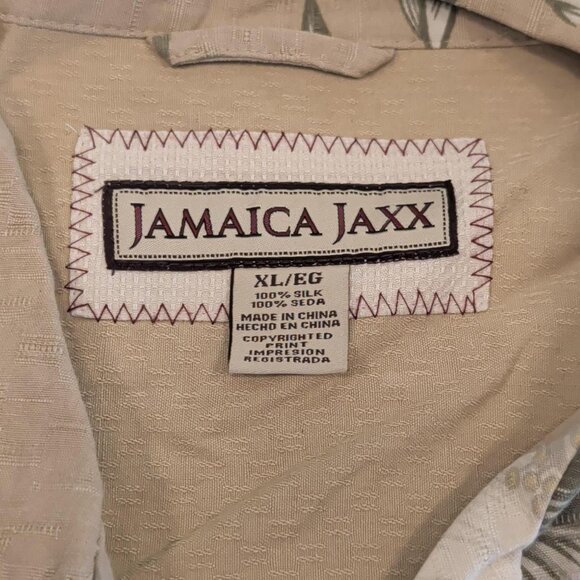 Jamaica Jaxx 100% Silk Sz XL Men's Tan AOP Floral Button Up Casual Hawaiian - Picture 7 of 10
